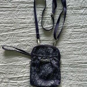Baggallini purple paisley Crossbody Bag with Textured Finish